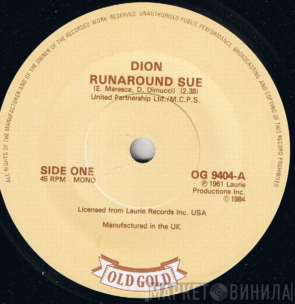 Dion  - Runaround Sue / Lonely Teenager