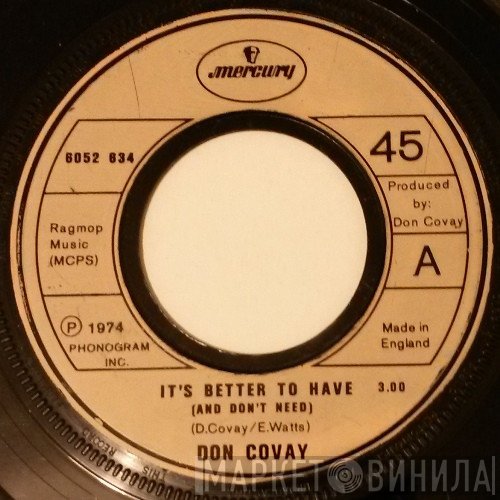 Don Covay - It's Better To Have (And Don't Need)