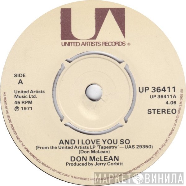 Don McLean - And I Love You So