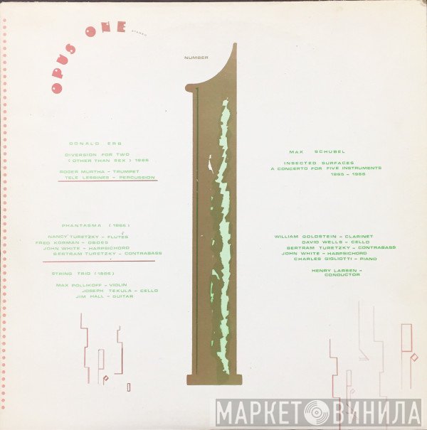 Donald Erb / Max Schubel  - Diversion For Two / Phantasma / String Trio / Insected Surfaces