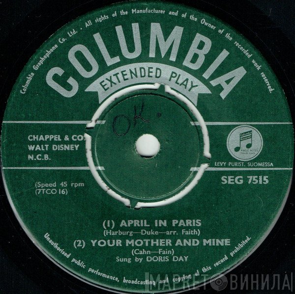 Doris Day  - April In Paris / We Kiss In A Shadow