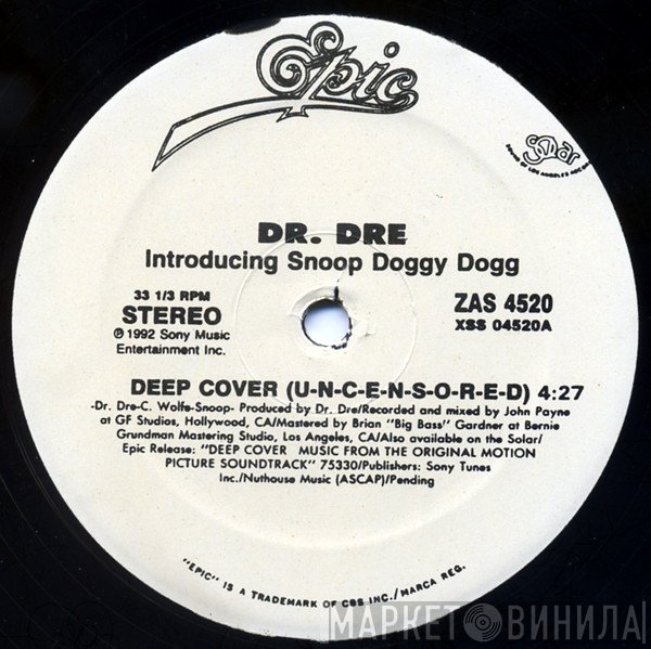 Dr. Dre Introducing Snoop Dogg  - Deep Cover
