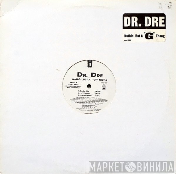 Dr. Dre - Nuthin' But A 'G' Thang