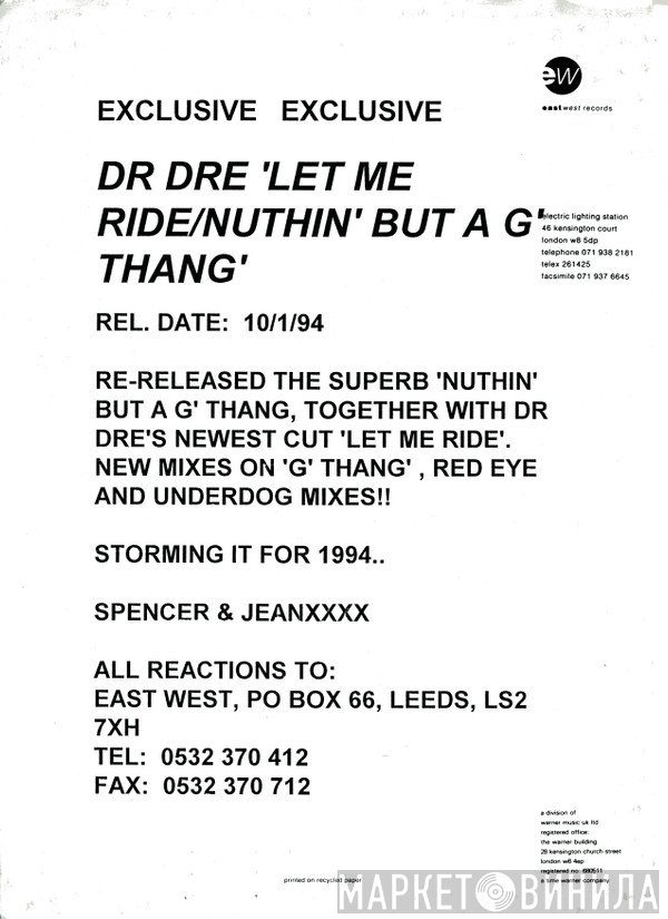 Dr. Dre  - Let Me Ride