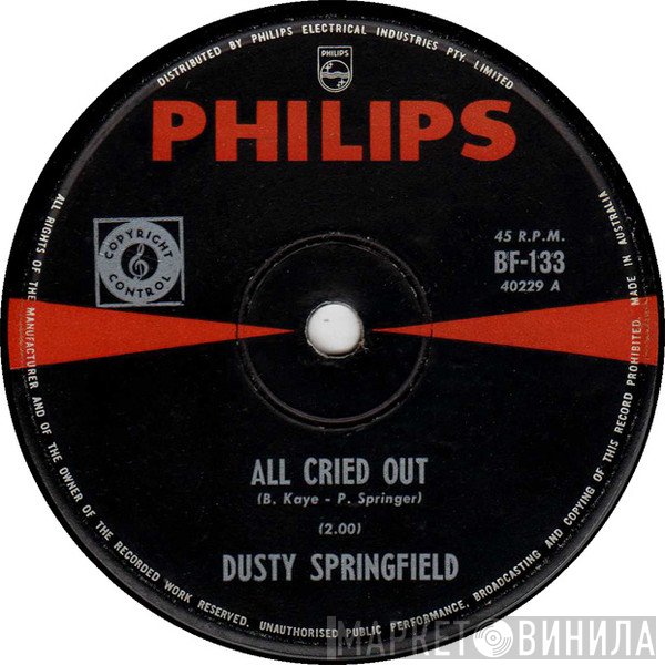 Dusty Springfield  - All Cried Out