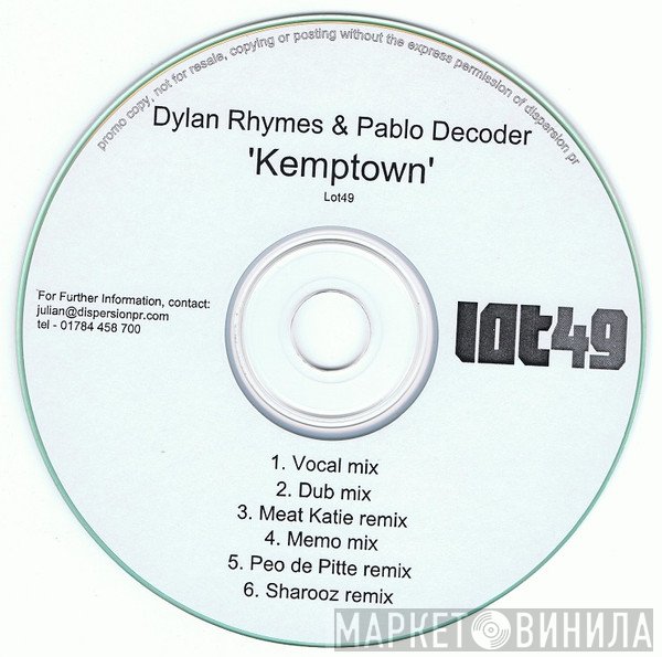 Dylan Rhymes Feat. Pablo Decoder  - Kemptown
