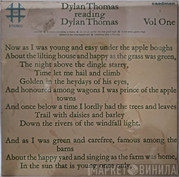 Dylan Thomas - Dylan Thomas Reading Dylan Thomas, Vol One