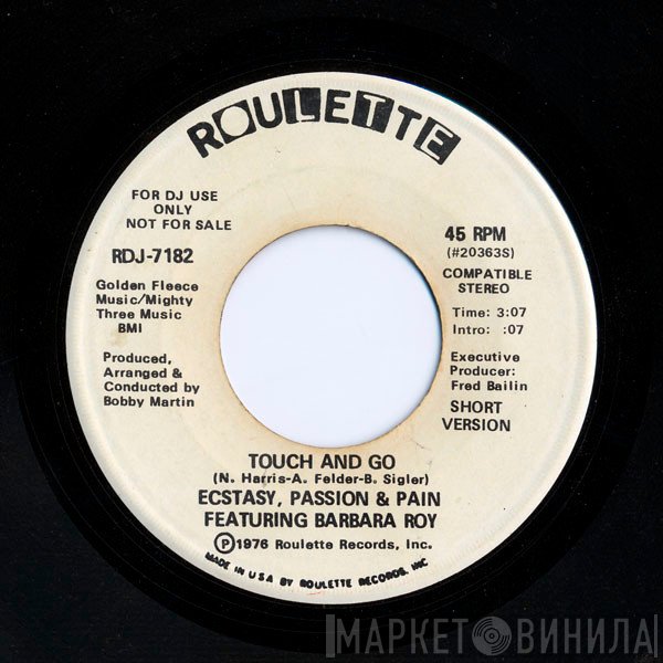 Ecstasy, Passion & Pain Featuring Barbara Roy  - Touch And Go