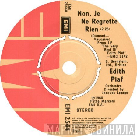 Edith Piaf  - Non, Je Ne Regrette Rien