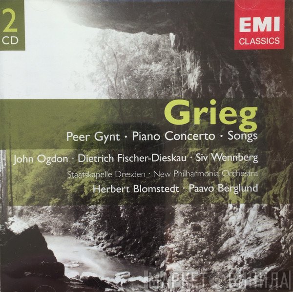 Edvard Grieg, Herbert Blomstedt, Staatskapelle Dresden, New Philharmonia Orchestra, Dietrich Fischer-Dieskau, John Ogdon, Paavo Berglund, Siv Wennberg - Peer Gynt, Piano Concerto, Songs