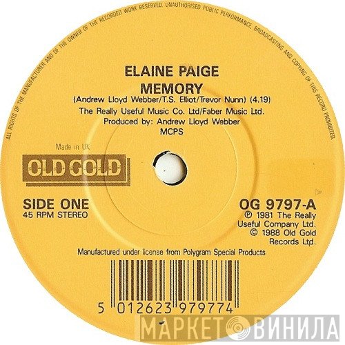 Elaine Paige, Marti Webb - Memory / Take That Look Of Your Face