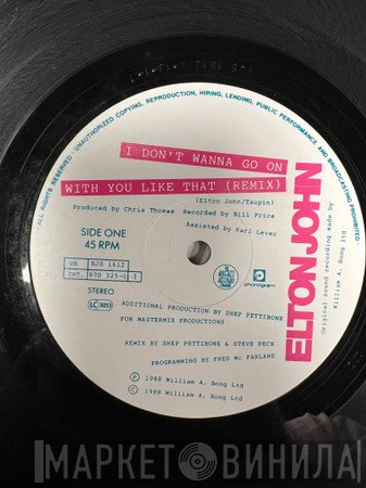Elton John - I Don't Wanna Go On With You Like That