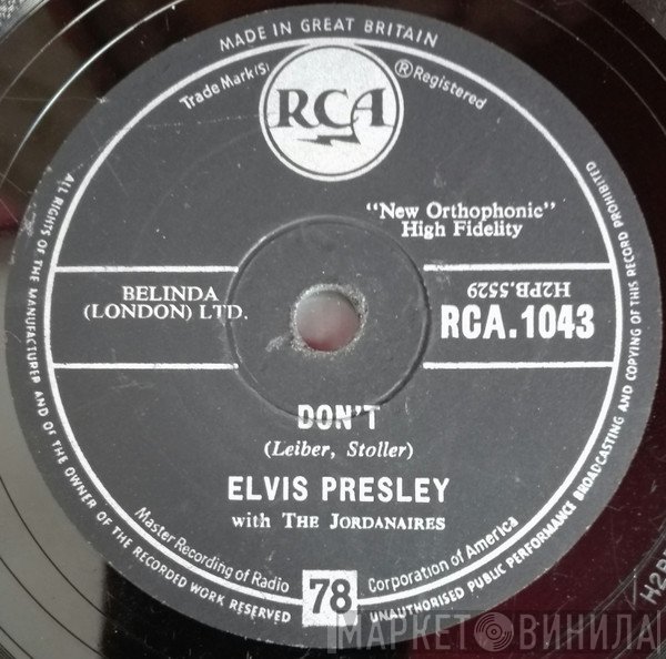 Elvis Presley, The Jordanaires - Don't / I Beg Of You