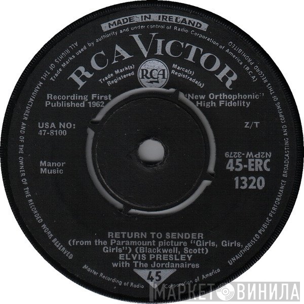 Elvis Presley, The Jordanaires - Return To Sender / Where Do You Come From