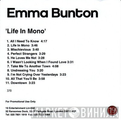 Emma Bunton  - Life In Mono