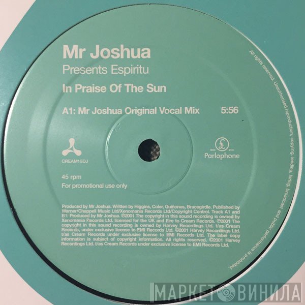 Espiritu, Mr. Joshua - In Praise Of The Sun