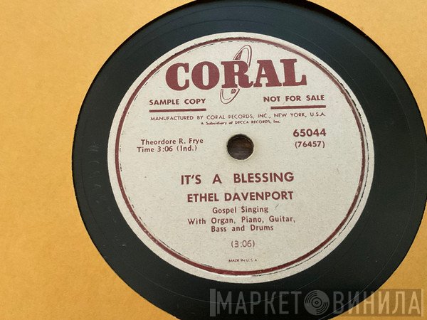 Ethel Davenport - It's A Blessing / I Can't Keep It To Myself Alone 