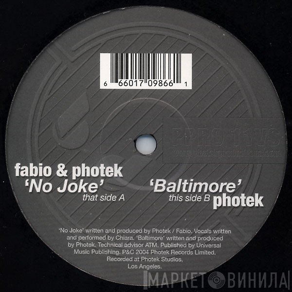 Fabio & Photek  - No Joke / Baltimore