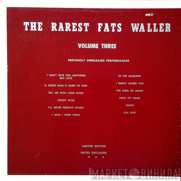 Fats Waller  - The Rarest Fats Waller Volume Three