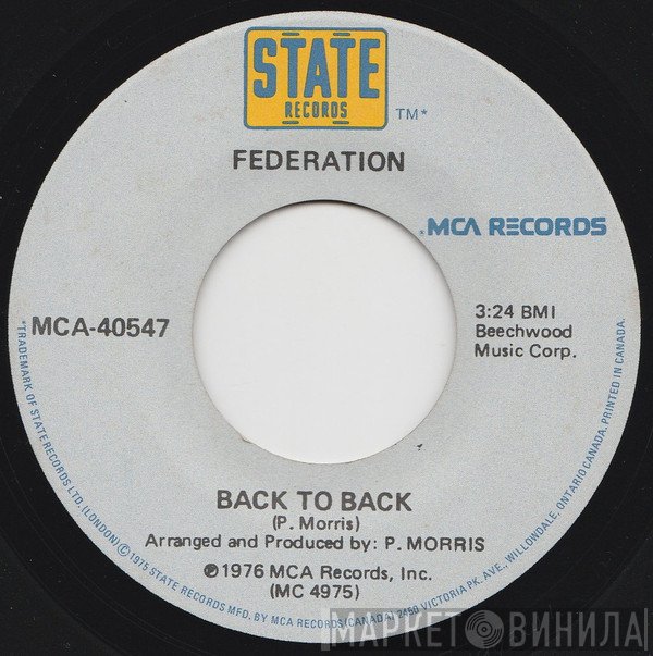 Federation   - Back To Back / Hoping