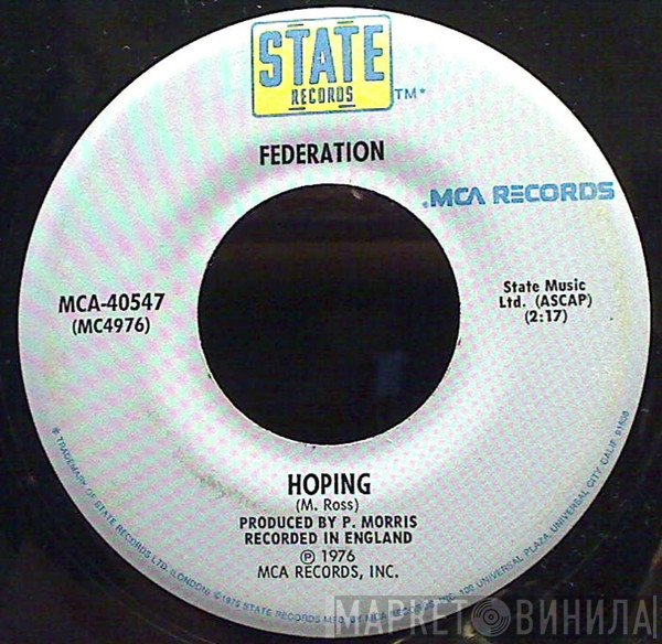 Federation   - Back To Back / Hoping