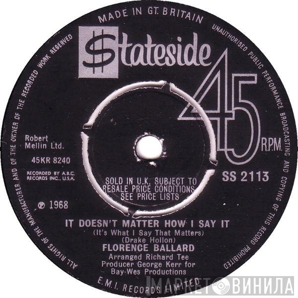 Florence Ballard - It Doesn't Matter How I Say It (It's What I Say That Matters)