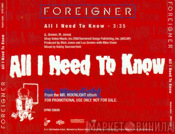 Foreigner  - All I Need To Know