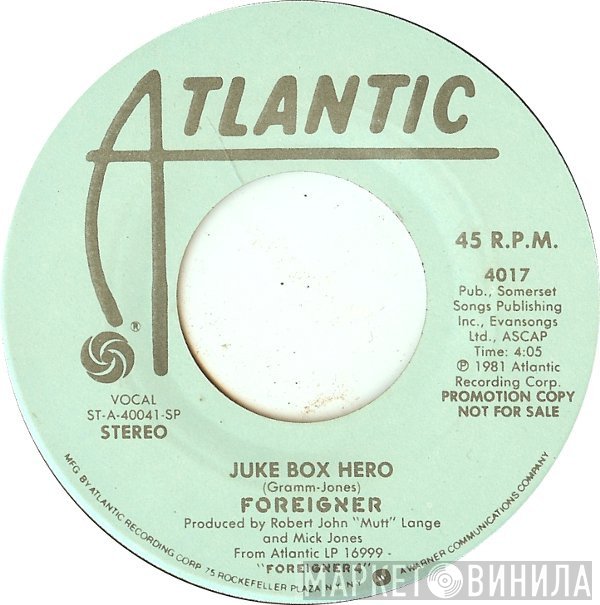 Foreigner  - Juke Box Hero