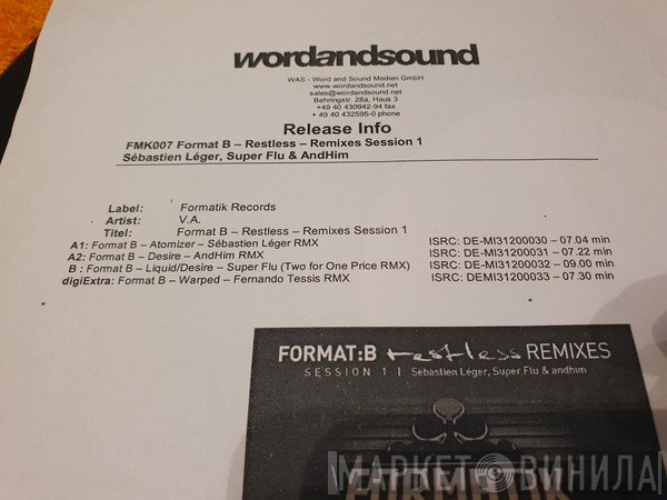 Format: B  - Restless Remixes (Session 1)