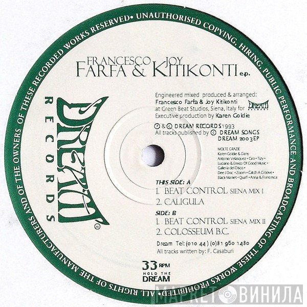 Francesco Farfa & Joy Kitikonti  - Beat Control E.P.