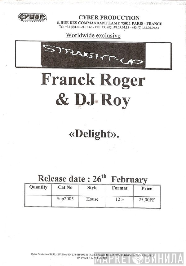 Franck Roger & DJ Roy   - Delight