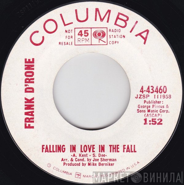 Frank D'Rone  - Falling In Love In The Fall / Names In A Heart