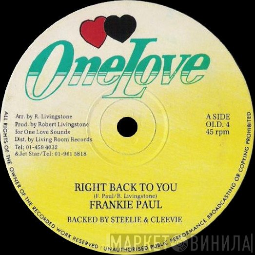 Frankie Paul, Trevor Sparks - Right Back To You / Try Try
