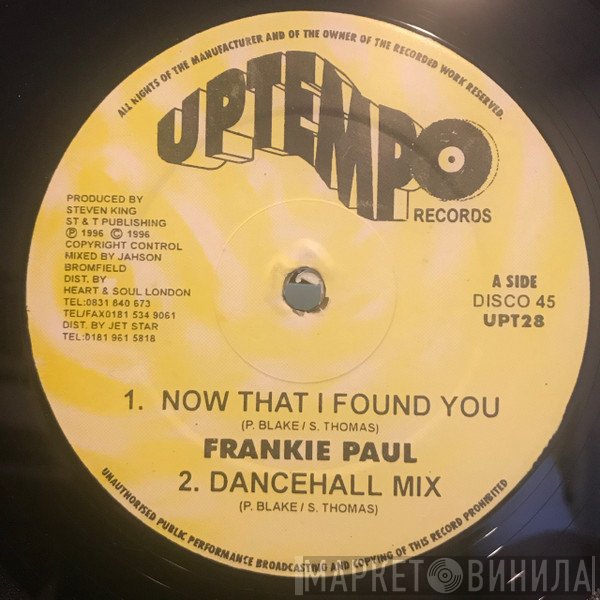 Frankie Paul - Now That I Found You