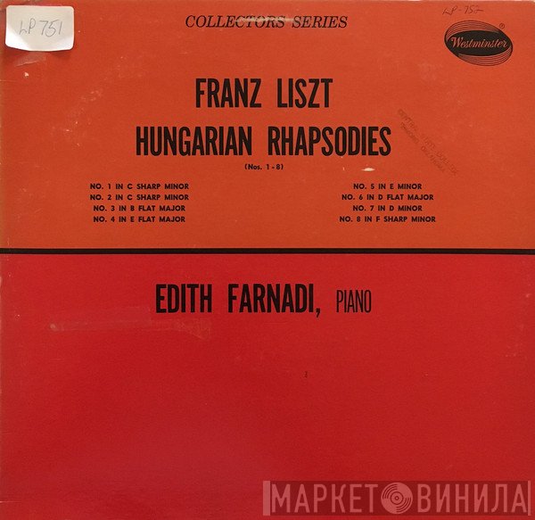 Franz Liszt ; Edith Farnadi  - Hungarian Rhapsodies (Complete) Vol. I