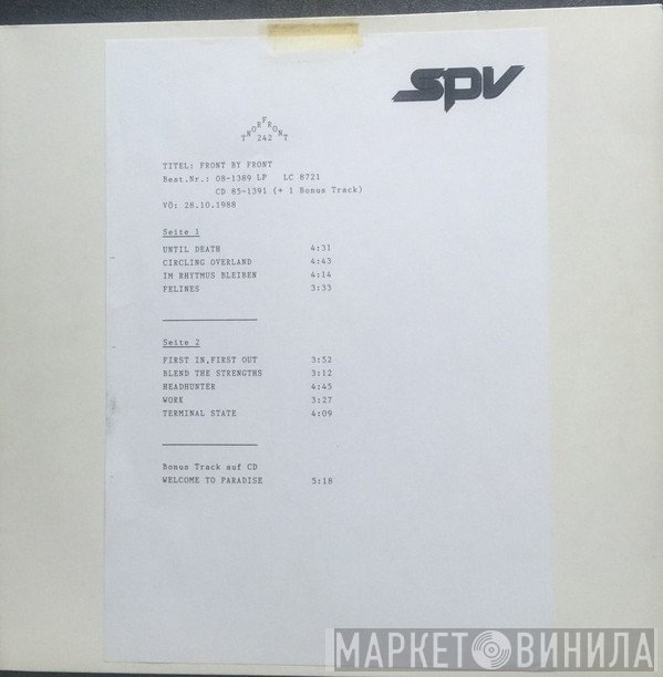 Front 242  - Front By Front