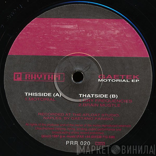 Gaetek - Motorial EP