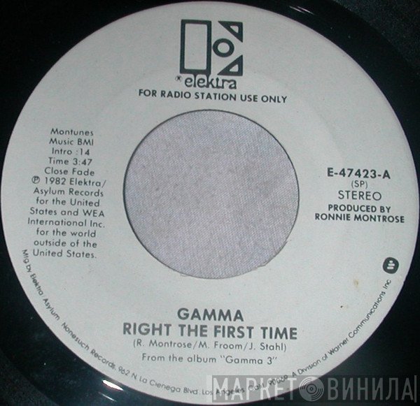 Gamma   - Right The First Time