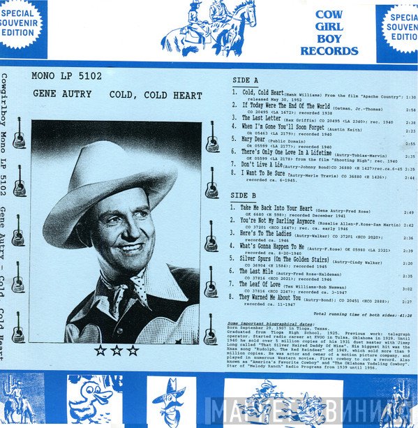 Gene Autry - Cold, Cold Heart