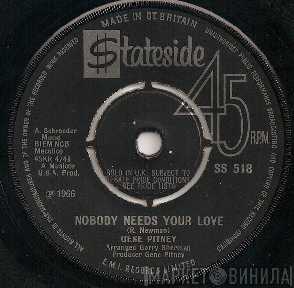 Gene Pitney - Nobody Needs Your Love