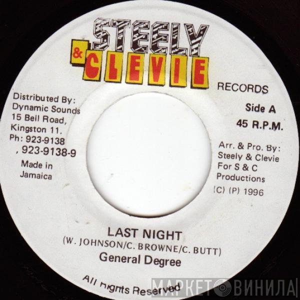 General Degree  - Last Night