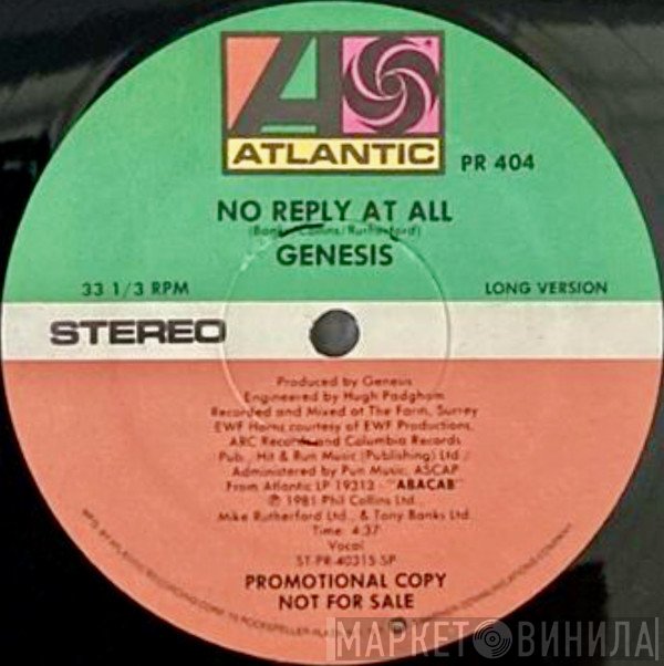 Genesis - No Reply At All