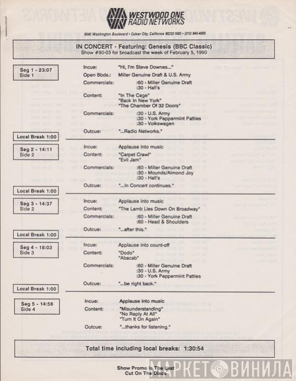 Genesis  - Westwood One In Concert
