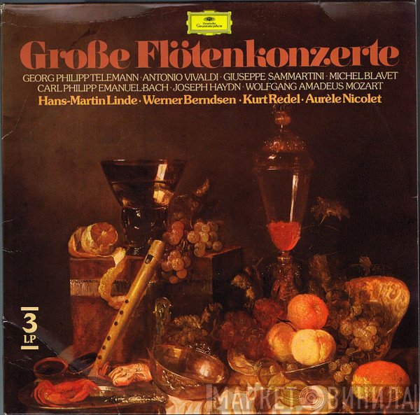 Georg Philipp Telemann, Antonio Vivaldi, Giuseppe Sammartini, Michel Blavet, Carl Philipp Emanuel Bach, Joseph Haydn, Wolfgang Amadeus Mozart, Hans-Martin Linde, Werner Berndsen, Kurt Redel, Aurèle Nicolet  - Große Flötenkonzerte