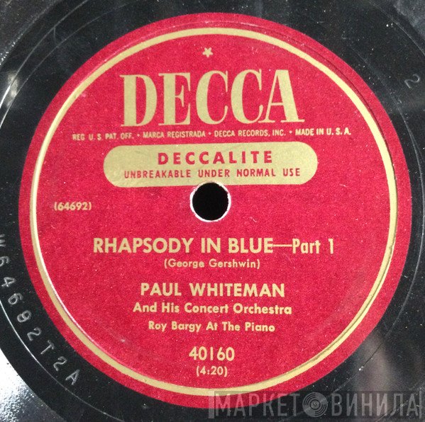 George Gershwin / Paul Whiteman & His Concert Orchestra  - Rhapsody In Blue