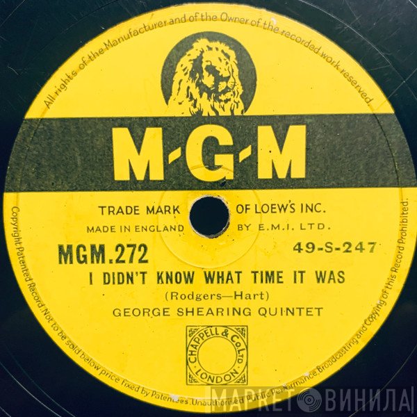 George Shearing, The George Shearing Quintet - I Didn't Know What Time It Was / Summertime