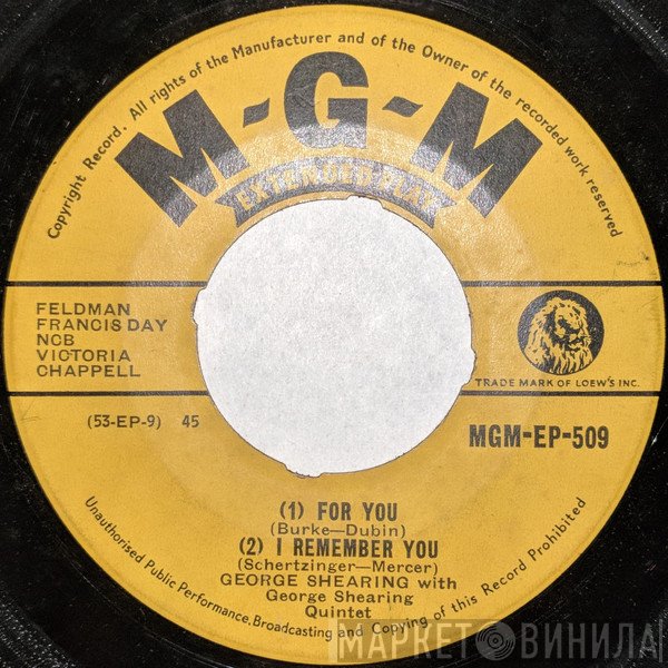 George Shearing, The George Shearing Quintet - For You