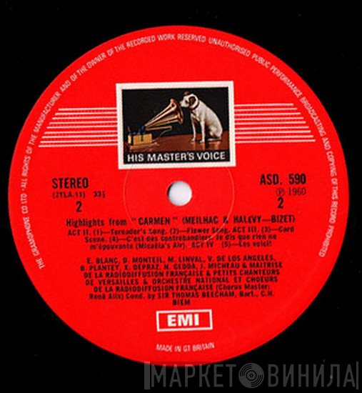 Georges Bizet, Nicolai Gedda, Sir Thomas Beecham, Victoria De Los Angeles, Ernest Blanc, Janine Micheau - Carmen Highlights