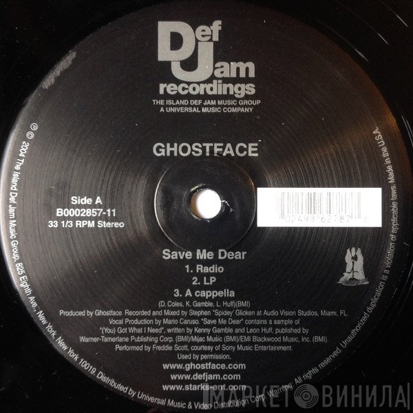 Ghostface Killah  - Save Me Dear / Tooken Back