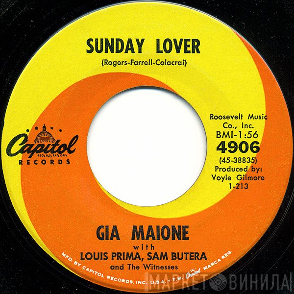 Gia Maione With Louis Prima, Sam Butera And The Witnesses  - Sunday Lover